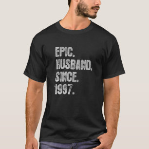 Camiseta 25º Aniversário de Casamento Para Ele Marido Épico