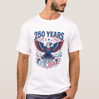 Camiseta 250º aniversário de 1776-2026 Águia Patriótica dos