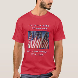 Camiseta 250º Aniversário do Patriótico Vermelho dos EUA