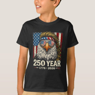 Camiseta 250º Aniversário EUA Patriótico Águia 250 Anos 4t