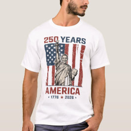 Camiseta 250º Estatua da Liberdade da América Faixa Patriót