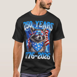 Camiseta 250 Ano Americano 250º Aniversário EUA Mapache 4T