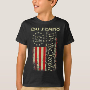 Camiseta 250 Anos 1776-2026 250º Aniversário Bandeira EUA P