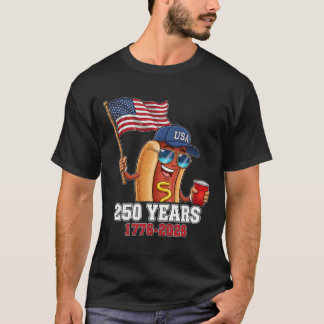 Camiseta 250 Anos 1776-2026 250º Aniversário Hotdog