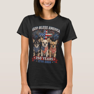 Camiseta 250 Anos América Chihuahua Patriótico EUA 4 De