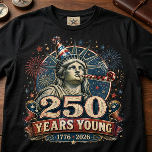Camiseta 250 Anos América Jovem Estátua da Liberdade 250
