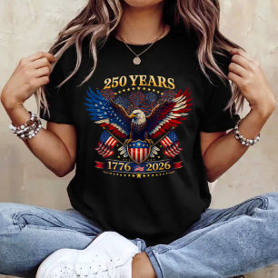 Camiseta 250 Anos Americano 1776 2026 250º 4 de Julho