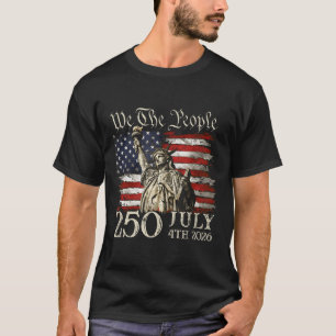 Camiseta 250 anos americano aniversário de 250 anos da band