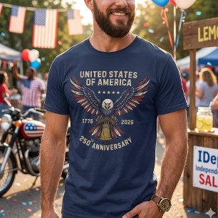 Camiseta 250 Anos Aniversário da América 250º Independência
