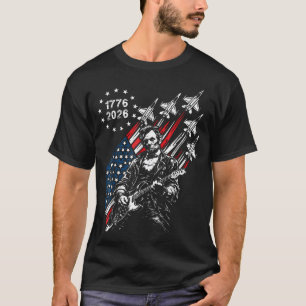 Camiseta 250 Anos Aviões de Combate Bandeira dos EUA Abe Li