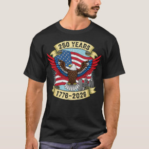 Camiseta 250 Anos Bandeira Águia Aniversário EUA