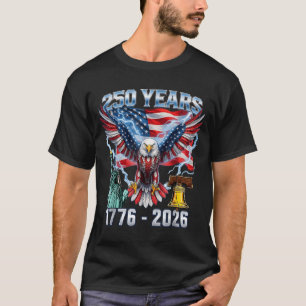 Camiseta 250 Anos Bandeira Americana dos EUA 250º Aniversár