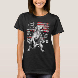 Camiseta 250 Anos Bandeira Labrador Tocando Violão - Engraç