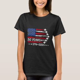 Camiseta 250 Anos da América 1776 2026 Aviões de Combate 25