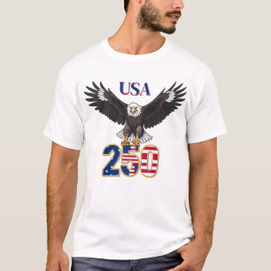 Camiseta 250 Anos de Aniversário Águia Americana