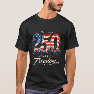 Camiseta 250 Anos De Dom 1776 Floral Patriótico Mulheres 4º