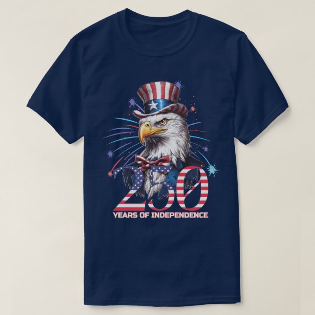 Camiseta 250 anos de independência da águia americana (Frente do Design)