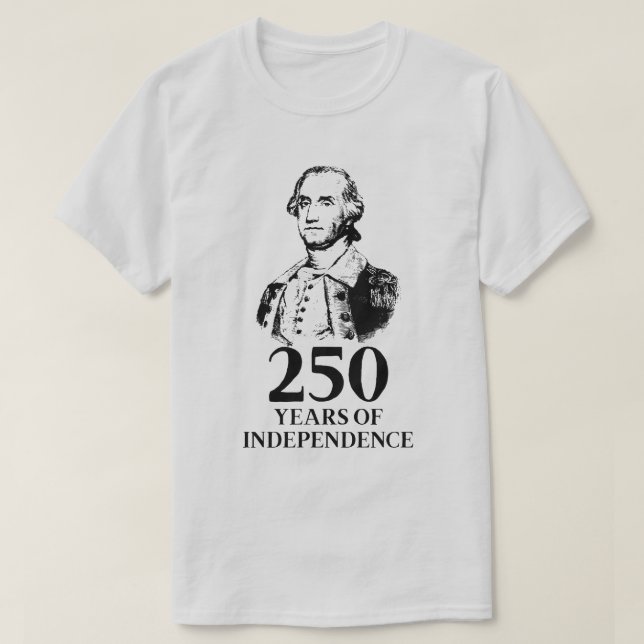 Camiseta 250 Anos De Independência George Washington (Frente do Design)
