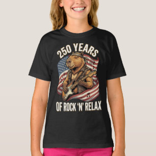 Camiseta 250 Anos de Rock 'N' Relax Capybara Rockstar