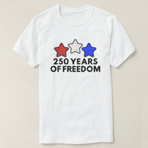 Camiseta 250 Anos de Roupa Patriótica de Liberdade 