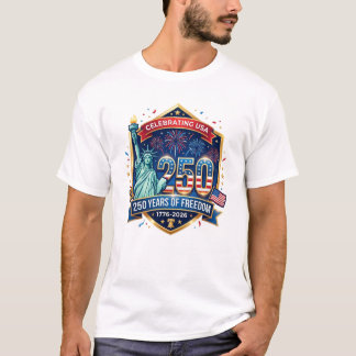 Camiseta 250 anos do Dia da Independência dos Estados Unido