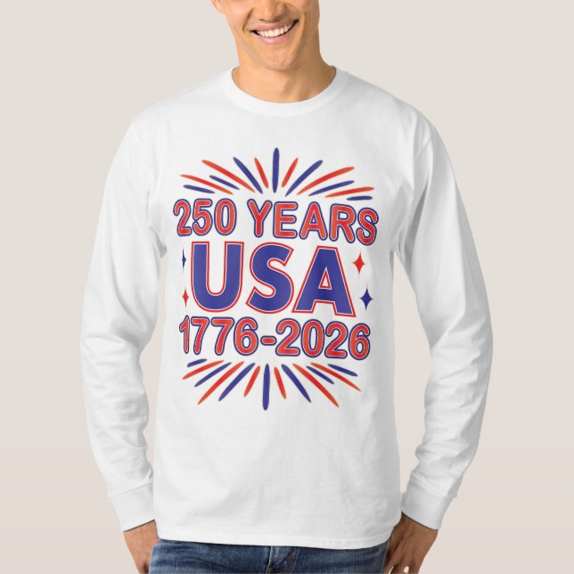 Camiseta 250 Anos EUA | 1776-2026 Semiquincentenário (Frente)