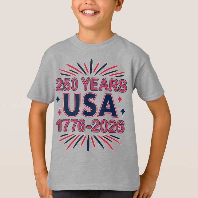 Camiseta 250 Anos EUA | 1776-2026 Semiquincentenário (Frente)