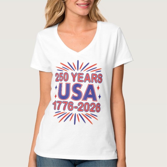Camiseta 250 Anos EUA | 1776-2026 Semiquincentenário (Frente)