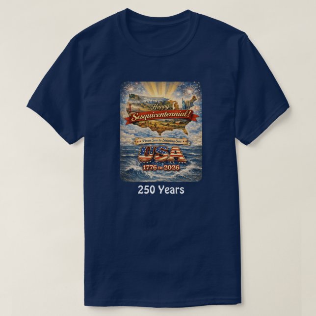 Camiseta 250 Anos EUA -3 (Frente do Design)