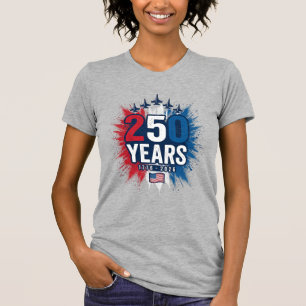 Camiseta 250 Anos Projeto Vetorial de Aniversário Patriótic