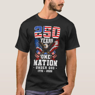 Camiseta 250 Anos Uma Nação Sob Deus 1776-2026 EUA