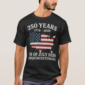 Camiseta 250.o aniversário do Semiquinentenário 1776-2026 d