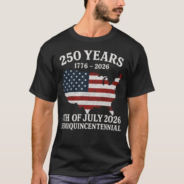 Camiseta 250.o aniversário do Semiquinentenário 1776-2026 d (Frente)