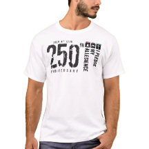 Camiseta 250 Pledge of Allegiance bandeira vertica