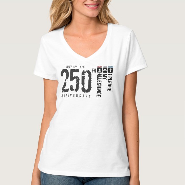 Camiseta 250 Pledge of Allegiance vertical flag (Frente)