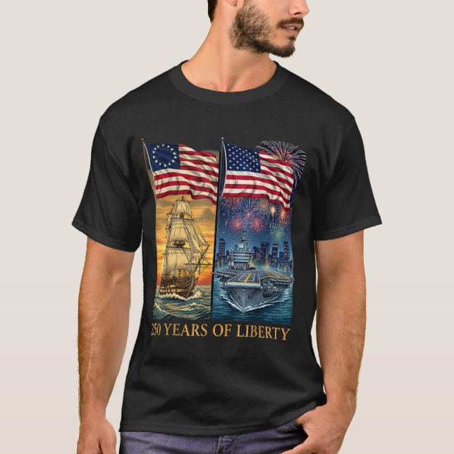 Camiseta 250 Years 1776-2026 250th Birthday Liberty Ships  (Frente)