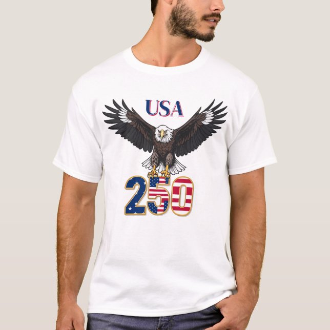 Camiseta 250 Years Anniversary USA Bald Eagle (Frente)