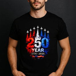 Camiseta 250 Years Red White Blue Smoke Jets USA
