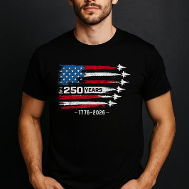 Camiseta 250 Years USA Jets Patriotic Red White Blue