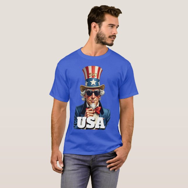 Camiseta 250th America's 4th of July Independence Day  (Frente Completa)