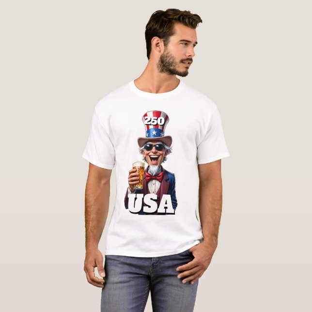 Camiseta 250th America's 4th of July Independence Day  (Frente Completa)