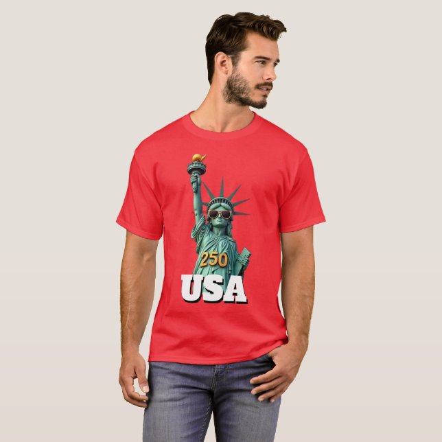 Camiseta 250th America's 4th of July Independence Day  (Frente Completa)