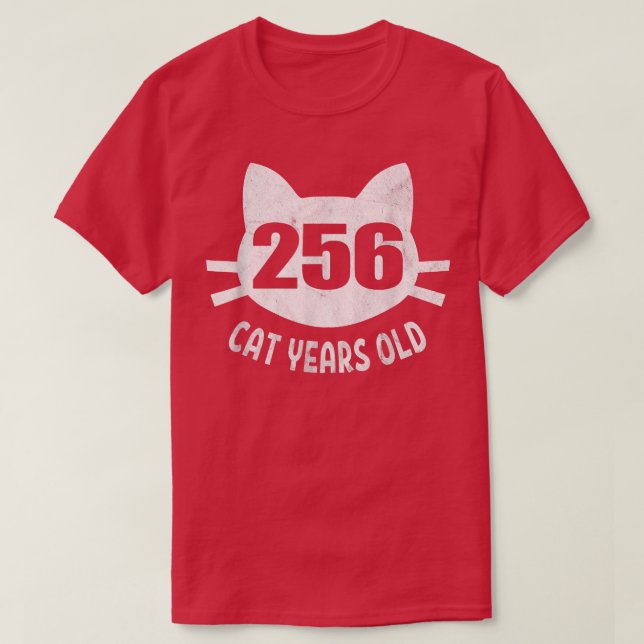 Camiseta 256 Cat Years Old  60th Birthday Gift For Cat Love (Frente do Design)