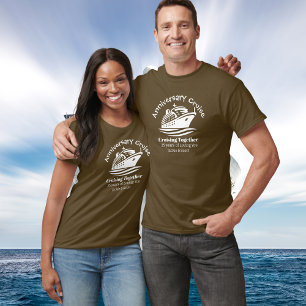 Camiseta 25. º aniversário Cruise Brown Personalize T-Shirt