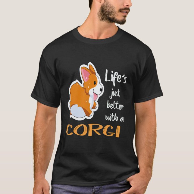 Camiseta 25 A Vida é Melhor Com Um Corgi (Frente)