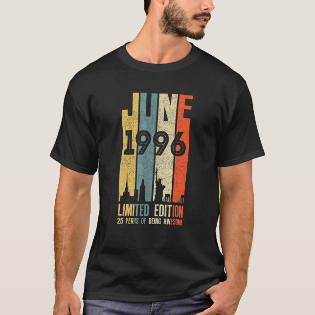 Camiseta 25 Aniversações de Aniversário Junho de 1996 Homen (Frente)