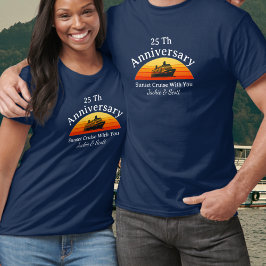 Camiseta 25 Aniversário Sunset Cruise personalize T-Shirt