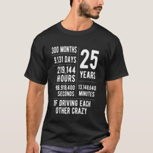 Camiseta 25 Anos Casados Engraçado 25º Aniversário de Casam