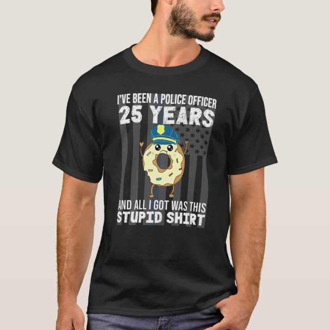 Camiseta 25 Anos De Agente Policial Aniversário 25 Anos De  (Frente)