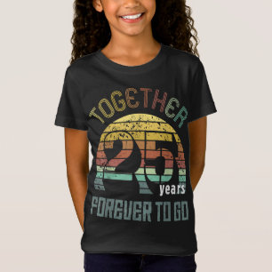 Camiseta 25 anos de casamento Presentes de aniversário para